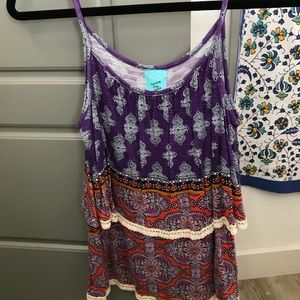 Orange and purple tank top